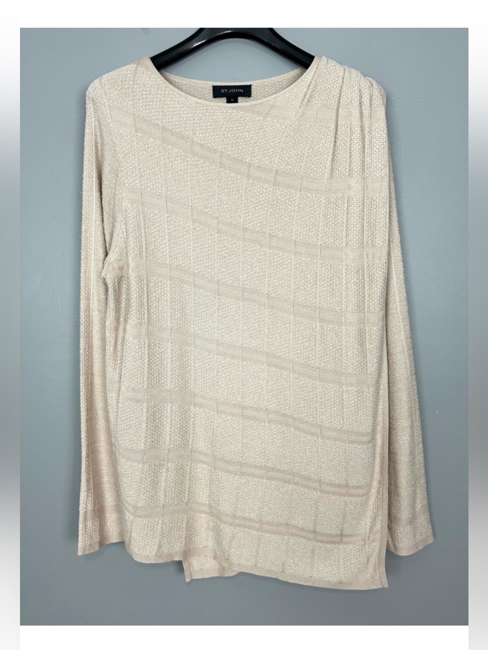 St. John Cashmere Blend Chenille Tunic Sweater Women’s Size XL Wool Draping Wrap
